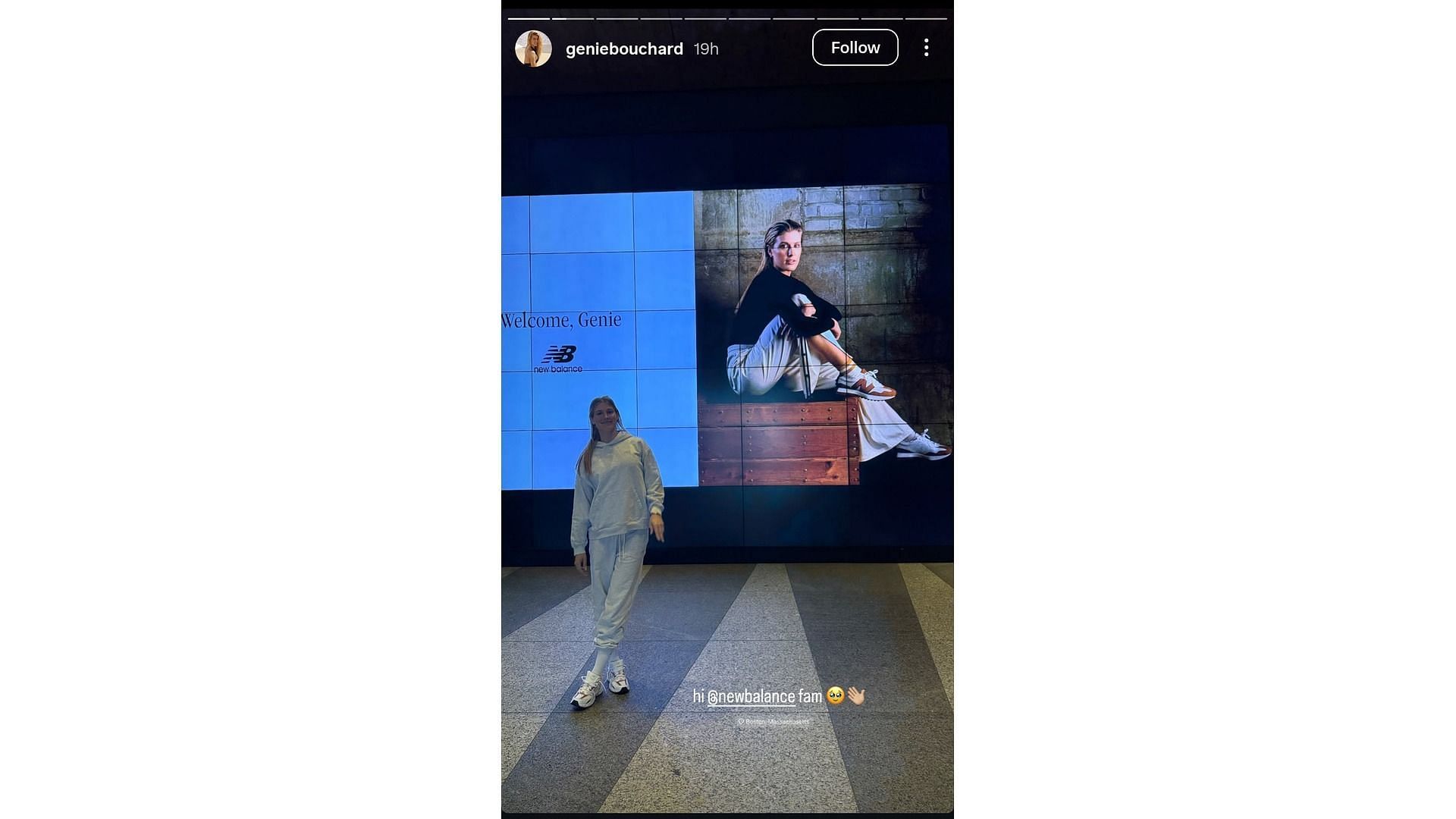 Screenshot of Bouchard's story (Image via: Bouchard's Instagram/geniebouchard)